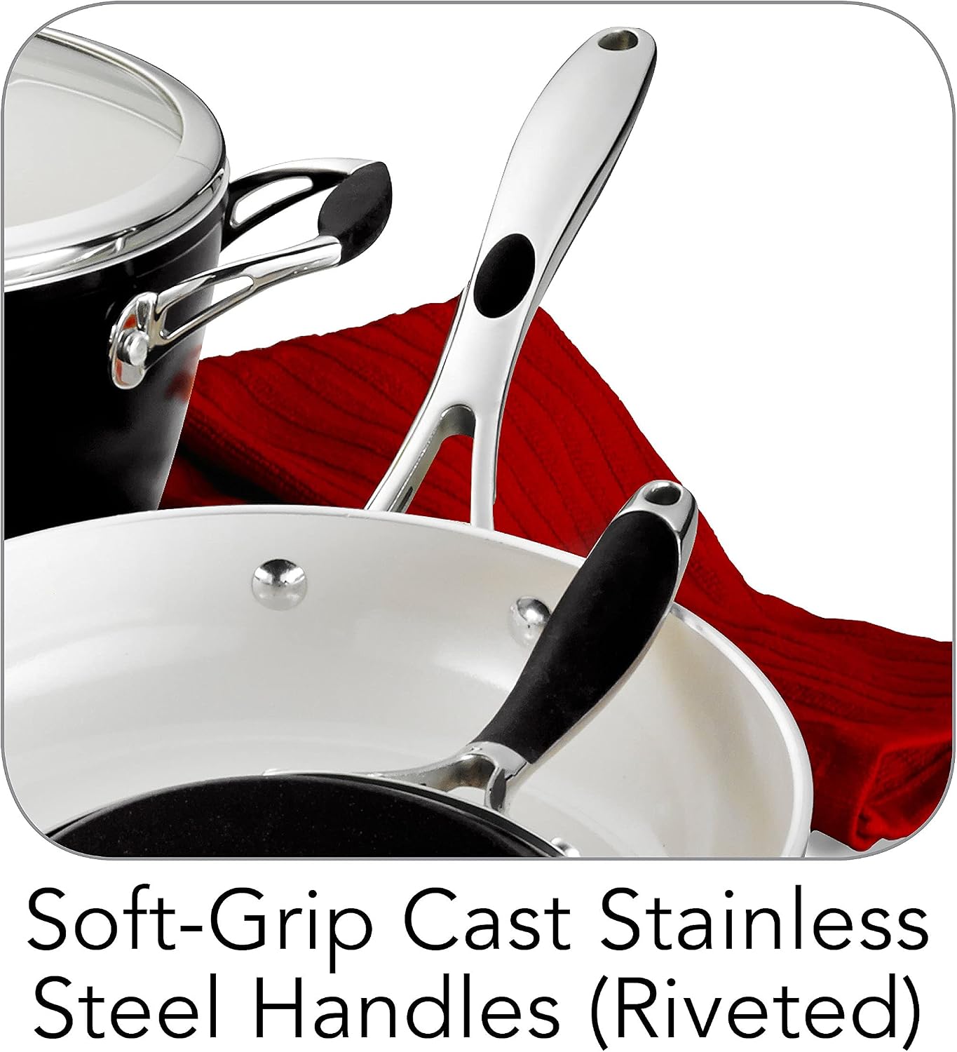 Tramontina Ceramica Deluxe 1.5-Quart Sauce Pan with Glass Lid | Ceramic Non Stick Small Saucepan, Oven-Safe, Metallic Black
