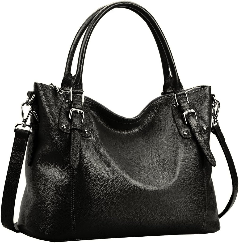 HESHE Leather Purses and Handbag for Women Shoulder Bag Tote Top Handle Bag | Genuine Designer Large Capcity Hobo Crossbody Satchel Travel Work Ladies Zippered Ladies Daily Bag Adjustable Long Strap