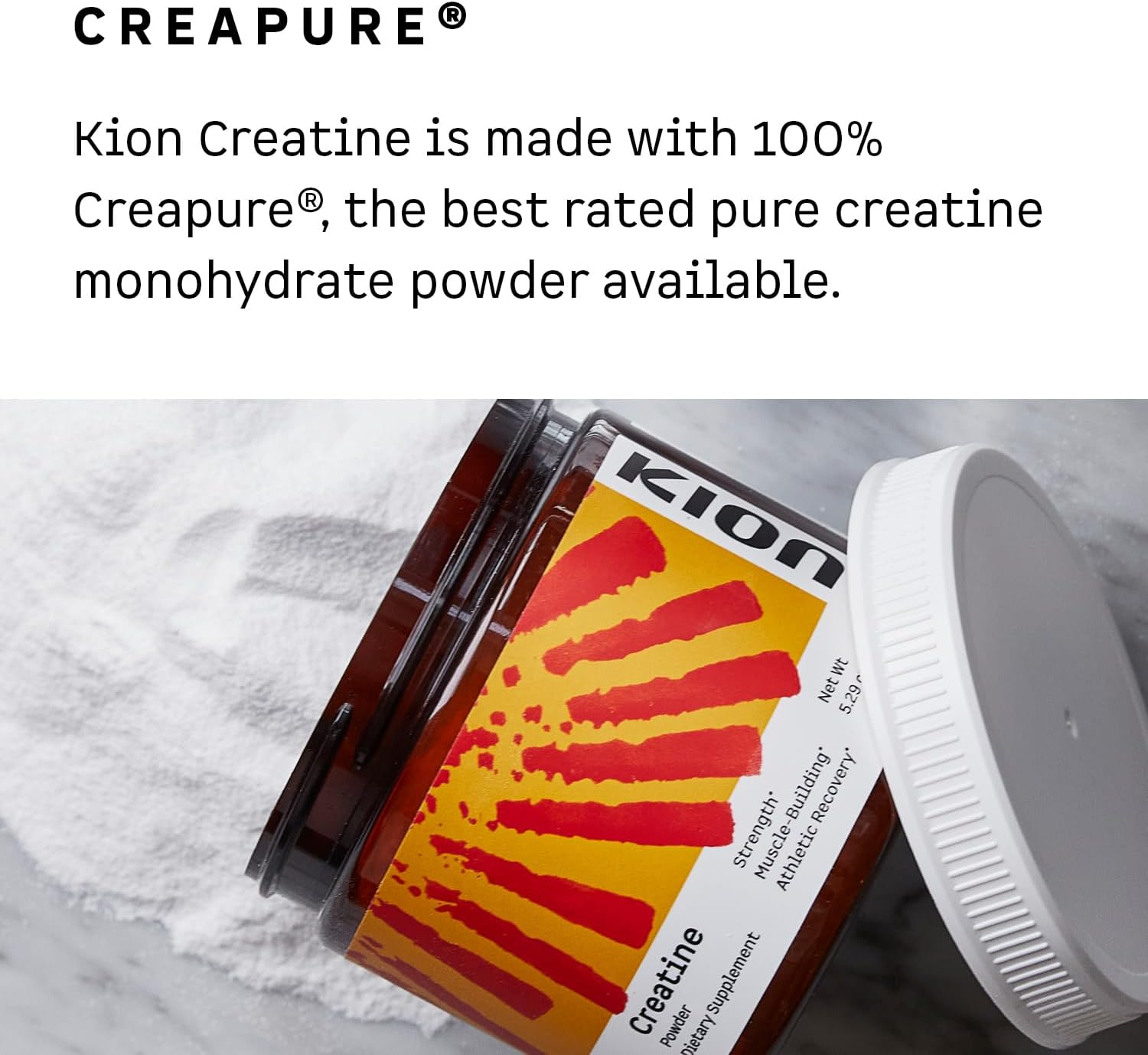 Kion Creatine Monohydrate Powder, Creapure, Unflavored, Strength & Muscle