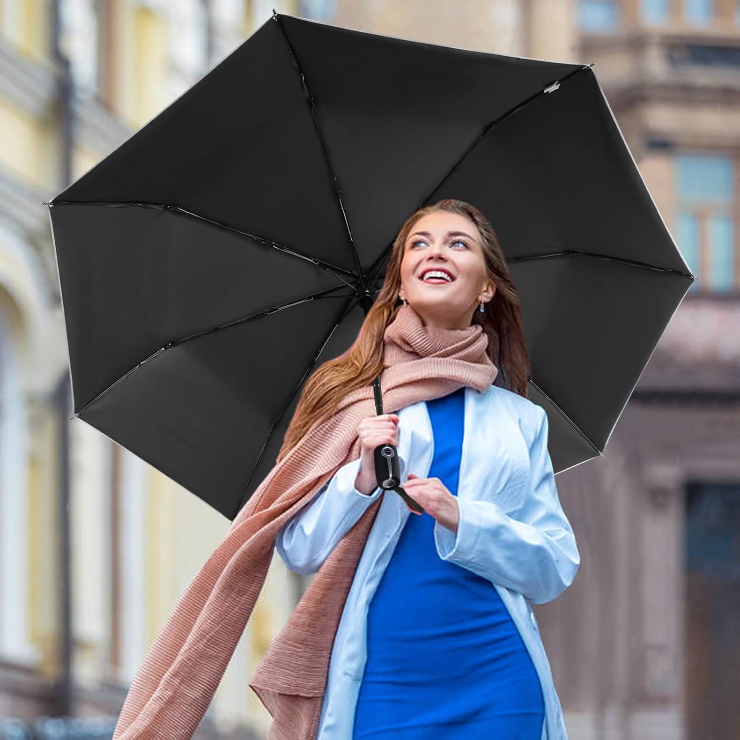 G4Free UPF 50+ UV Protection Travel Umbrella 42/46 Inch Auto Open Close