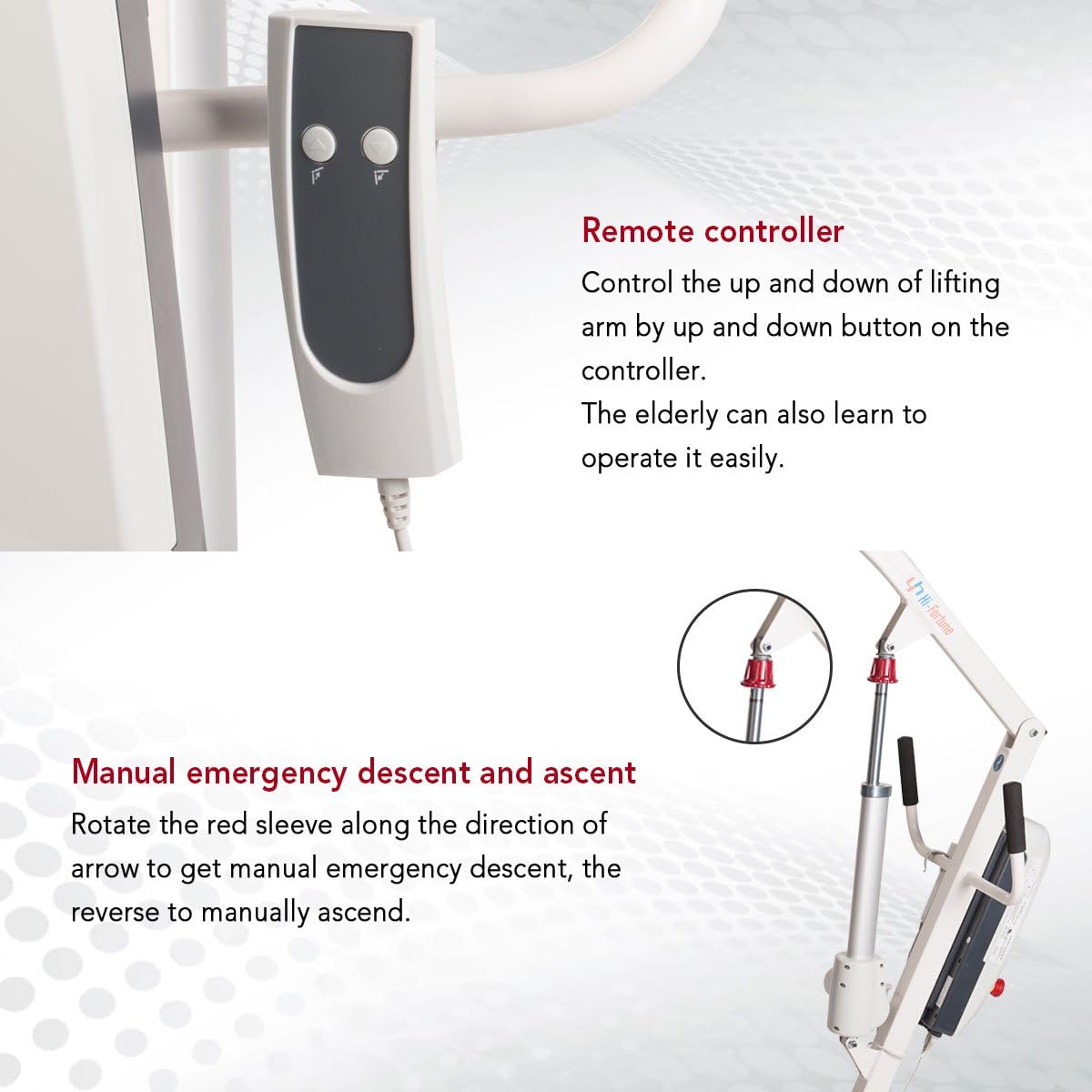 Patient Lift Electric Unfoldable Hydraulic Body Transfer for Home Use Seniors Easy-Assembly, Battery-Powered