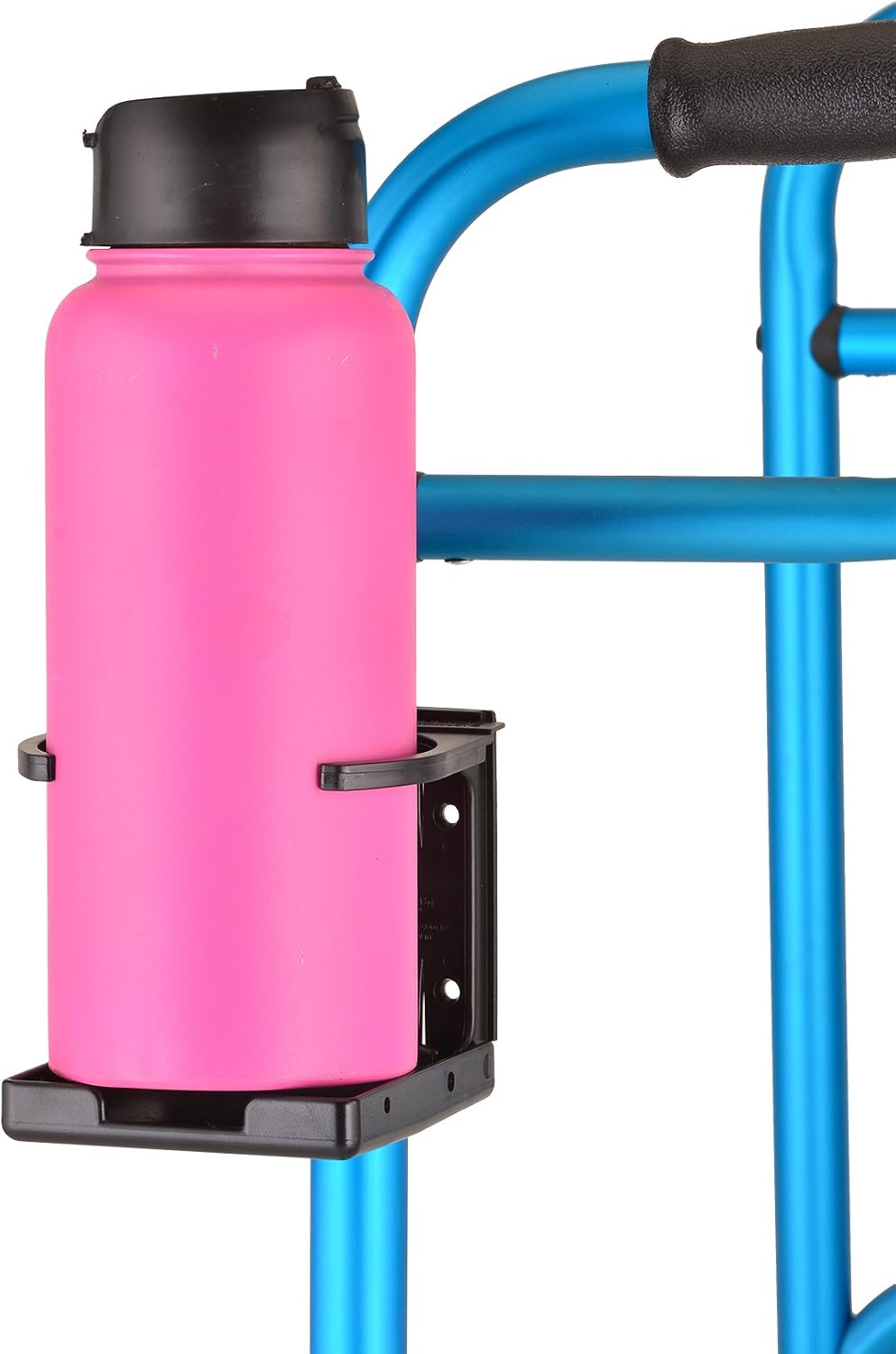 NOVA Adjustable Cup Holder for Walkers, Rollators & Wheelchairs – Folding Drink Holder Fits 3/4”, 7/8” & 1” Tubes, Holds 2.25”–3.75” Cups, Durable, Easy Install