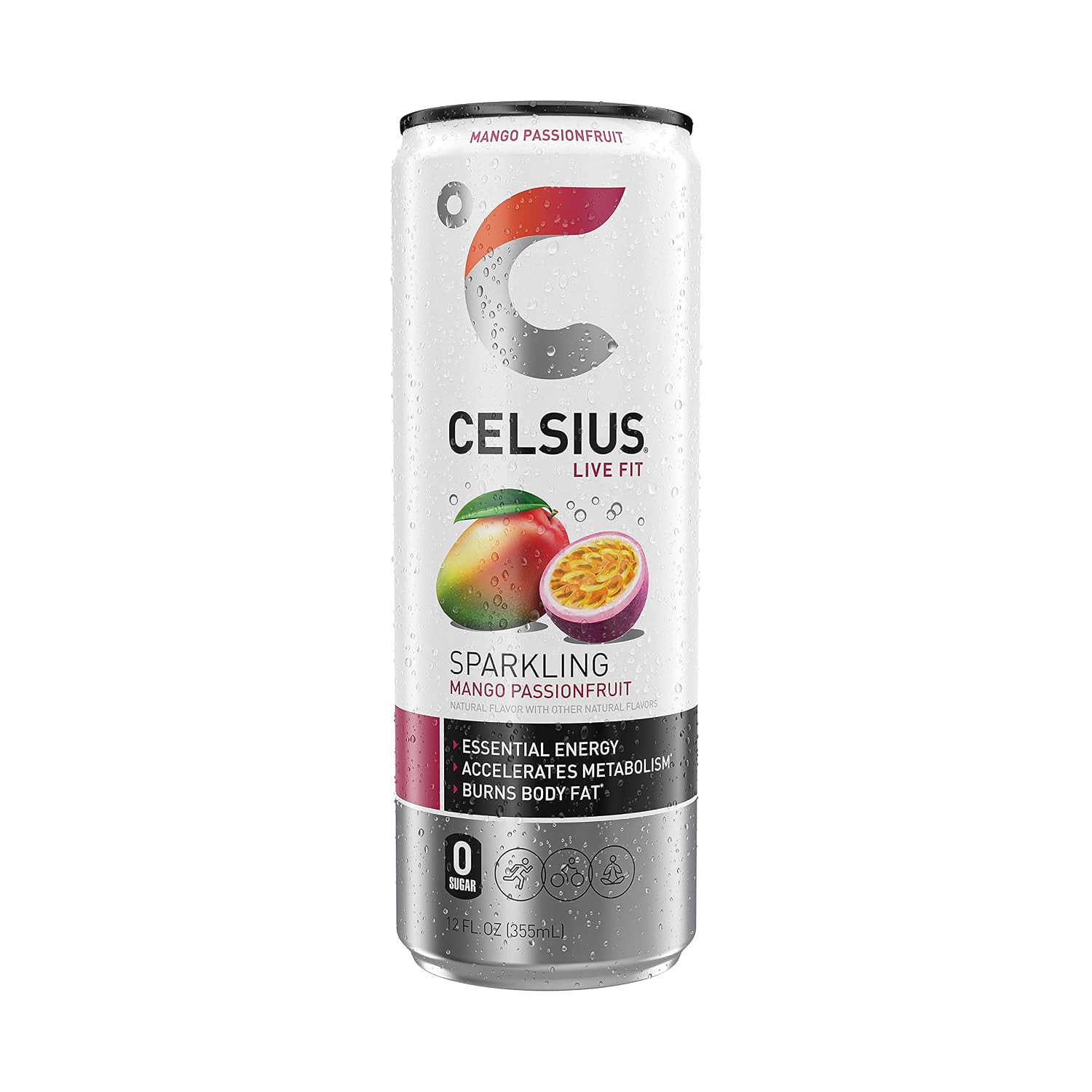 CELSIUS Sparkling Orange, Sugar Free Energy Drink, 12 Fl Oz (Pack of 4)