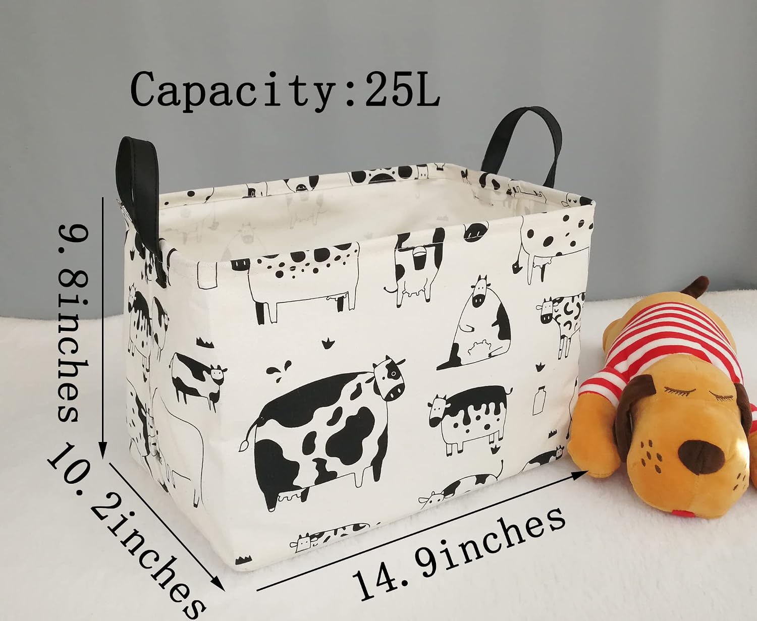 Kid Storage Basket Gift Shelf Basket Toy Storage Bin, Nursery Basket Organizer Box for Children Room Deco With Handles (Grey deer)