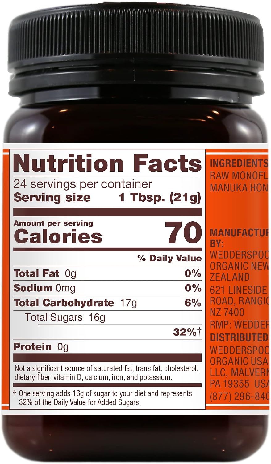 Wedderspoon Raw Manuka Honey 150+ MGO, 17.6 Oz, Unpasteurized New Zealand Honey, Non-GMO, BPA-Free Jar, Superfood & Natural Wellness Support | Unpasteurized New Zealand Honey, Non-GMO, BPA-Free Jar, Superfood & Natural Wellness Support