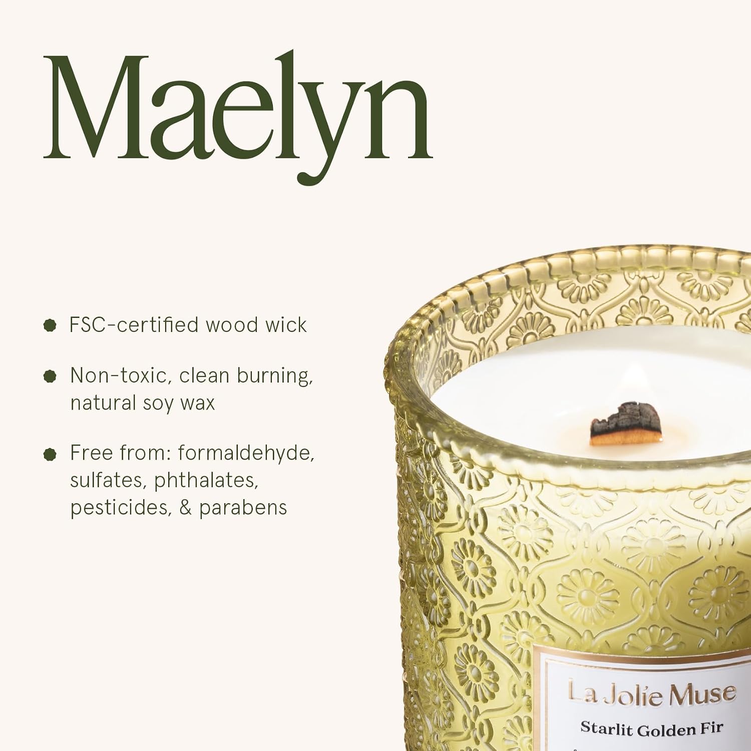 LA JOLIE MUSE Starlit Fir Pine Scented Candles for Home,19 oz Natural Soy