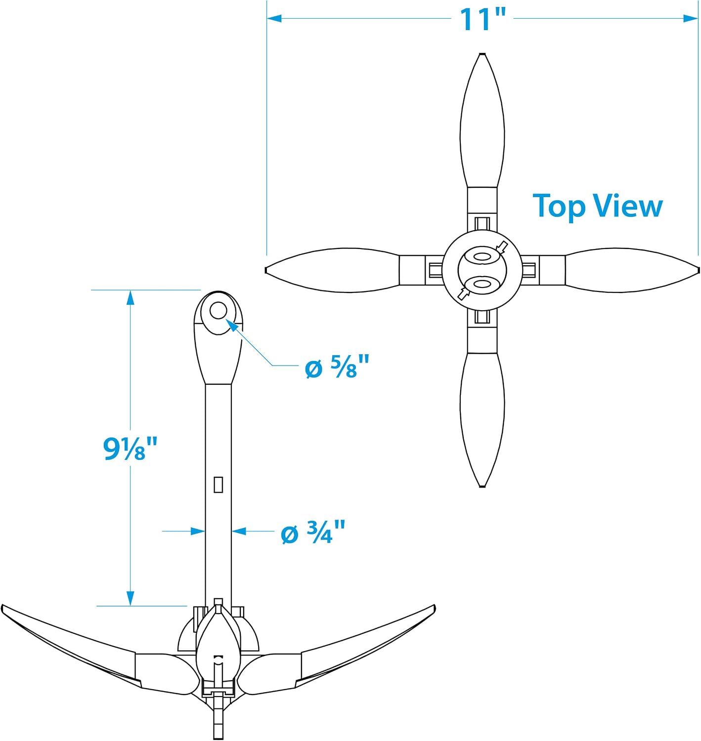 Seachoice Folding Grapnel Anchor – For Small Craft and Dinghies – Multiple Sizes