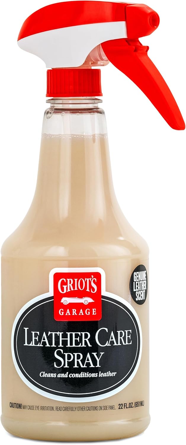 Griot's Garage Leather Care Spray, Car Seat Cleaner and Conditioner for Upholstery, Furniture, Clothing, and More, 10994, 22oz