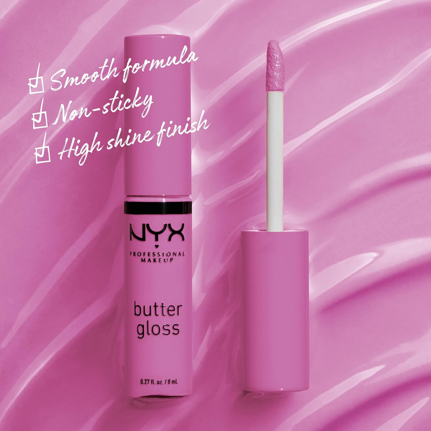 NYX PROFESSIONAL MAKEUP Butter Gloss, Non-Sticky Lip Gloss - Praline (Deep Nude)