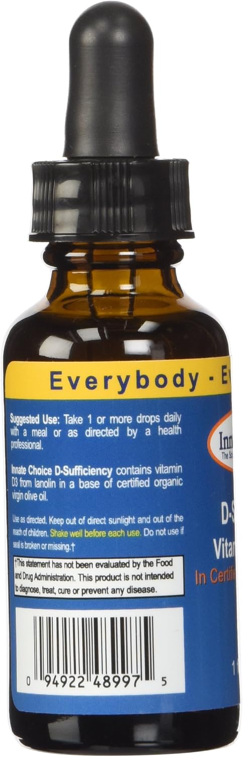 Innate Choice D Sufficiency Liquid Vitamin D3, 1 Fluid Ounce