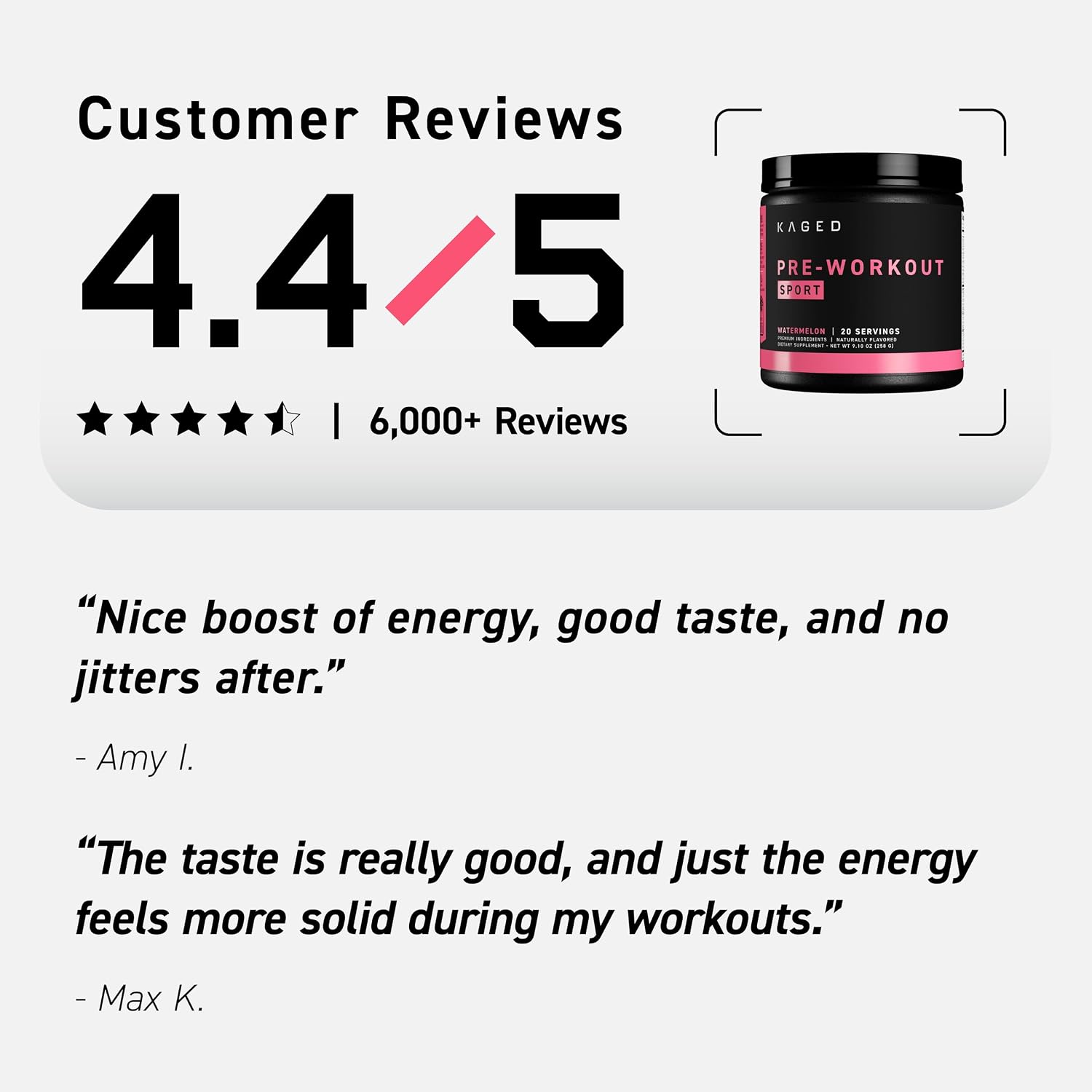 Kaged Sport Pre Workout Powder for Men & Women, Mango Lime, Sport Certified, 188mg Caffeine, Nitric Oxide Supplement, Beta Alanine for Energy