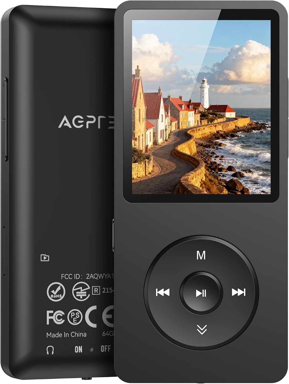 AGPTEK A02S 16GB MP3 Player, 65 Hours Playback Music Player, Dark Blue | Lossless Sound, Supports up to 128GB
