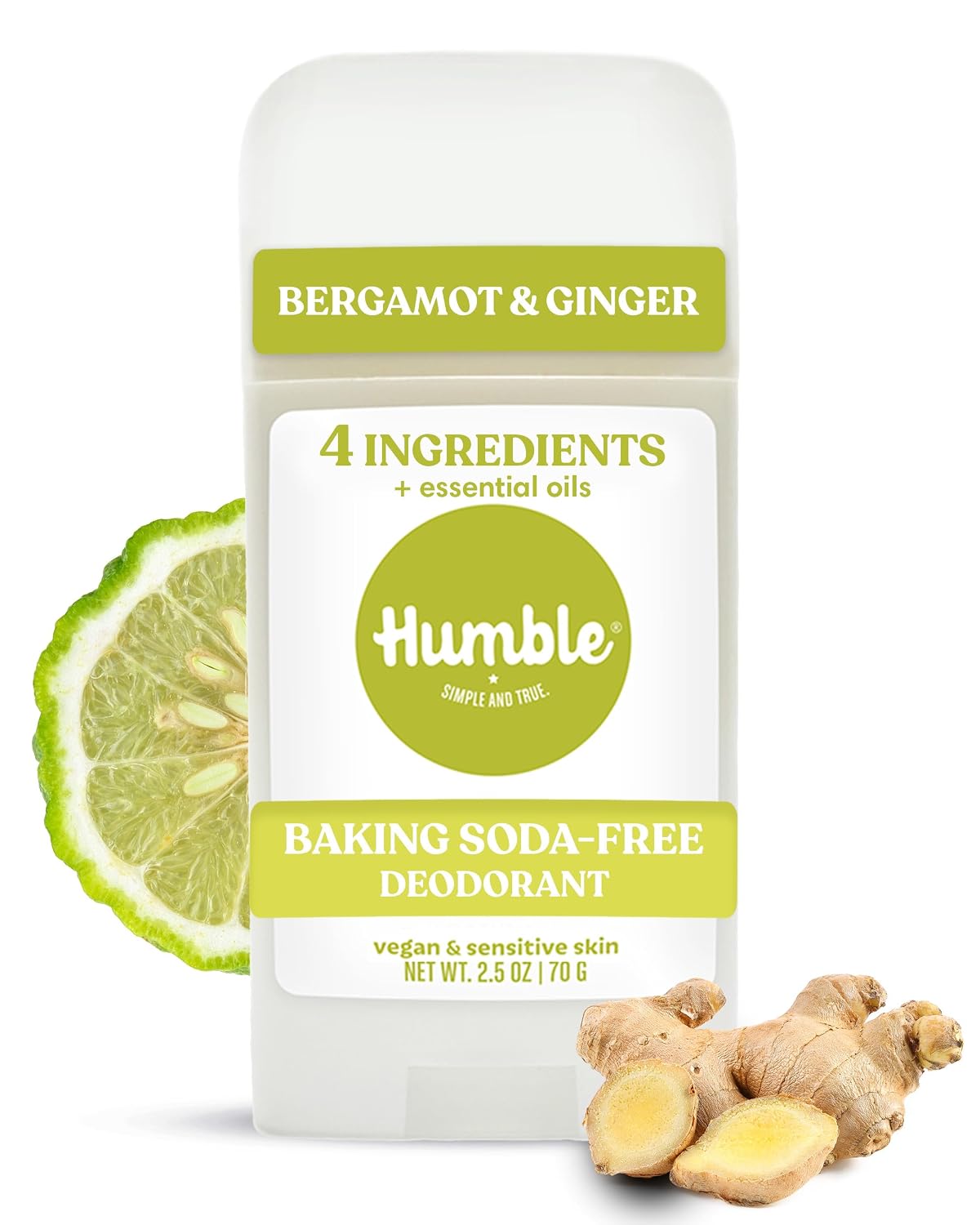 Humble Aluminum-Free Deodorant, Simply Unscented - 1 Pack | Baking Soda-Free, Clean, Fresh, Natural, Essential Oils, Sensitive Skin, Long-Lasting Odor Control, Cruelty-Free, Men & Women