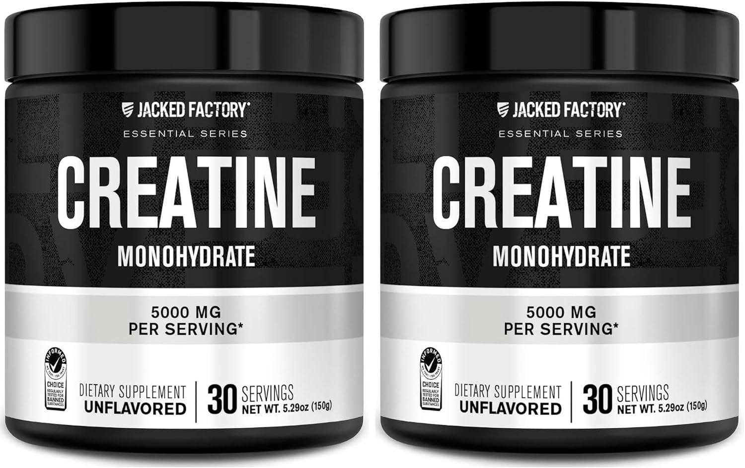 Jacked Factory Creatine Monohydrate Powder 425g - 5g Daily Micronized Creatine Monohydrate for Men and Women, Vegan-Friendly