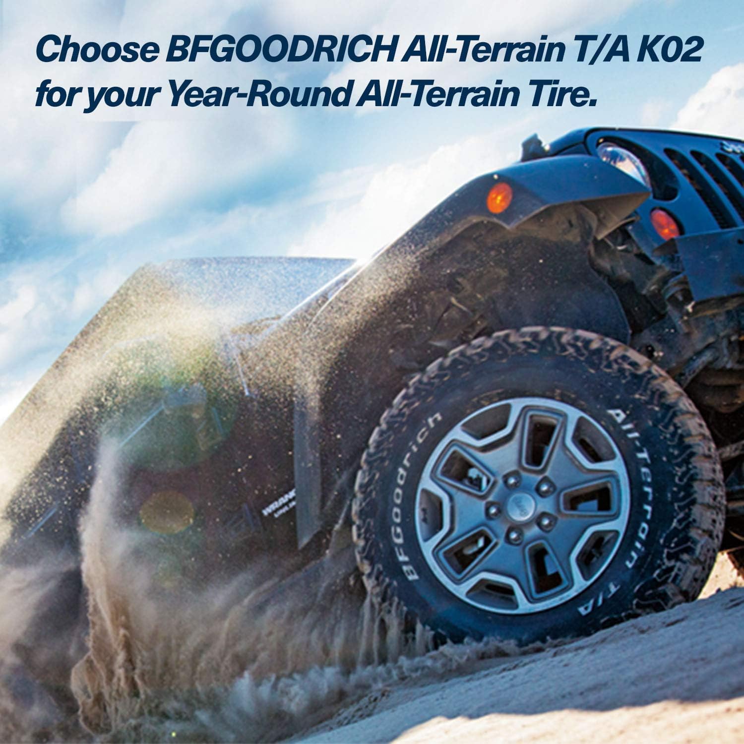 BFGoodrich All Terrain T/A KO2 Radial Car Tire for Light Trucks, SUVs, and Crossovers, LT265/70R17/C 112/109S | Light Truck All Terrain All Weather Traction 112/109S Rated C (6 Ply) Radial Construction Raised White Letters Tire