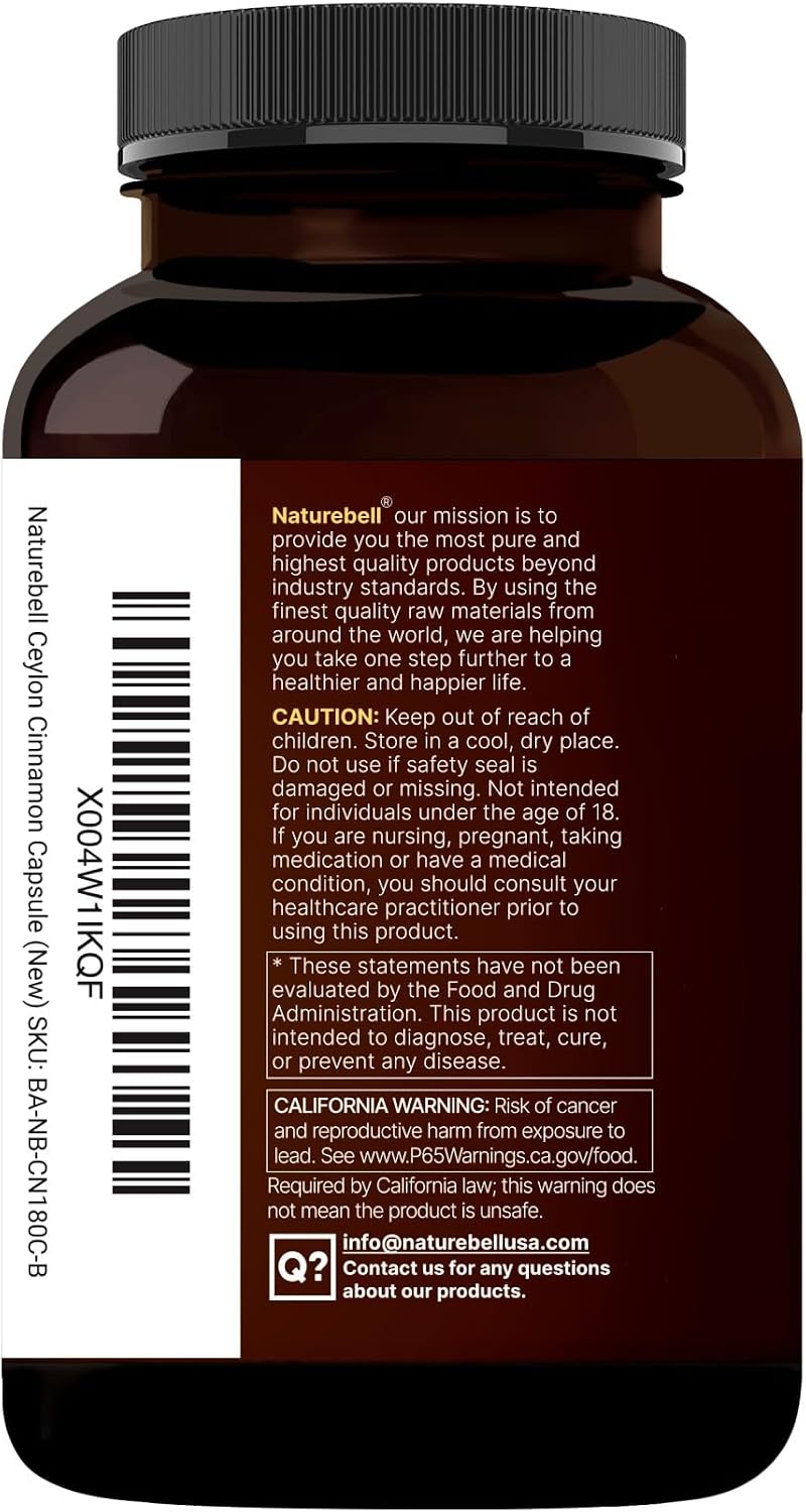 NatureBell 2 Pack Ceylon Cinnamon with Bitter Melon, 240 Capsules | Made with Organic Sri Lanka Ceylon Cinnamon and Organic Bitter Melon | Non-GMO