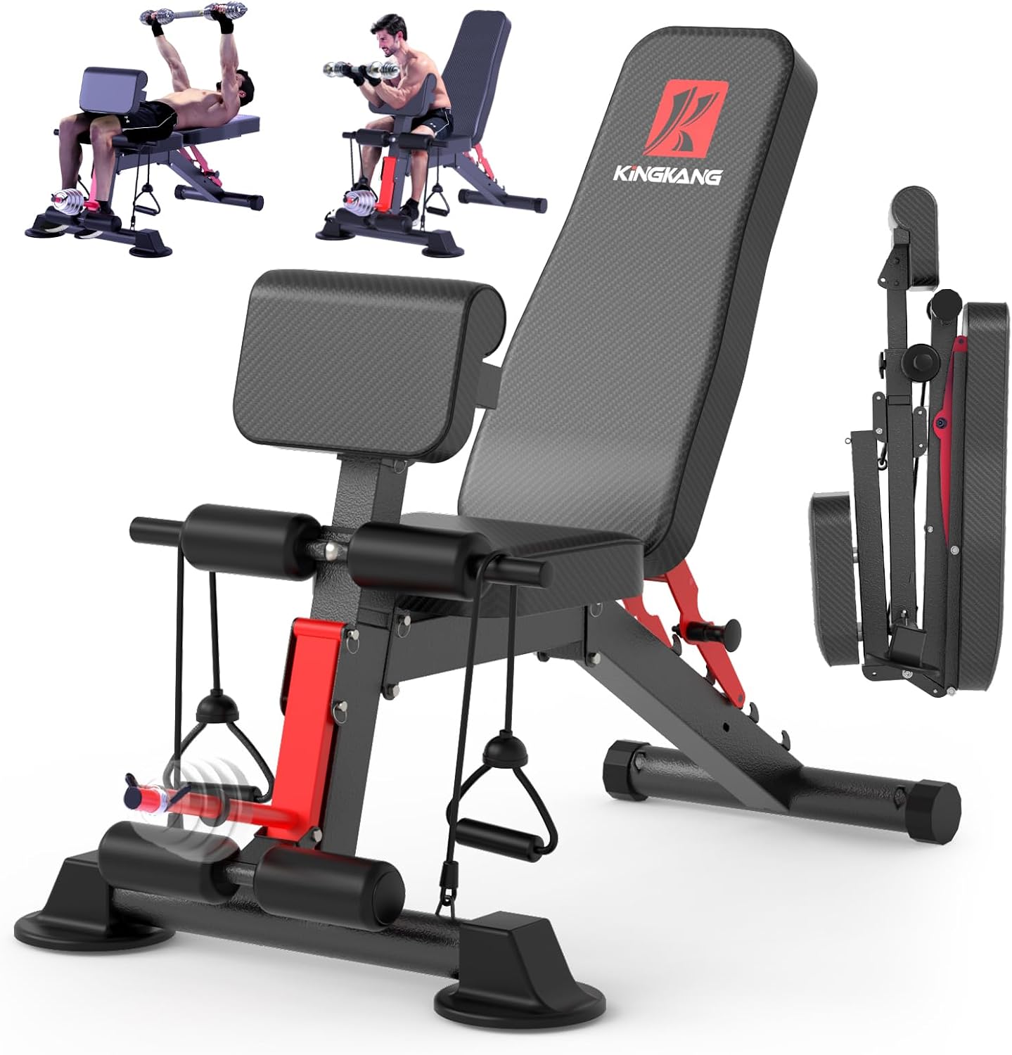K KiNGKANG Adjustable Weight Bench for Home Gym Full Body Strength Training