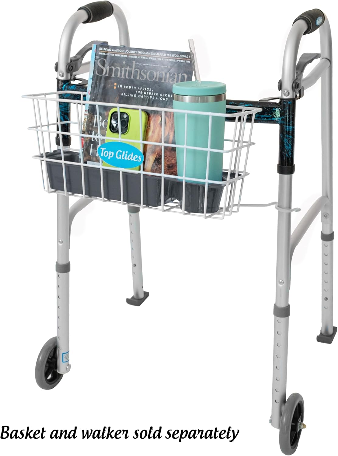 Heavy Duty Clear Plastic Insert/Tray/Cup Holder for Walker Basket