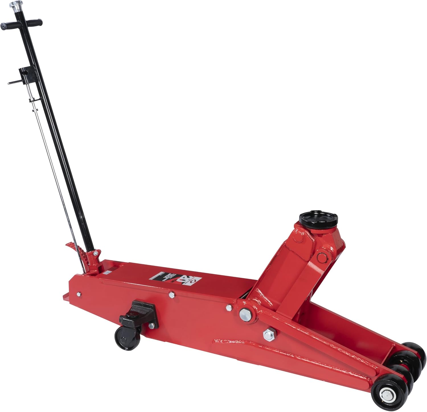 AFF 10 Ton Air Hydraulic Long Chassis Jack - for Long Overhang Vehicles | 10 T Floor Jack with Foot Pump & 3-Position Lock Handle - Ideal for Repair Shops, Bus & Truck Fleets, Heavy Duty Equipment