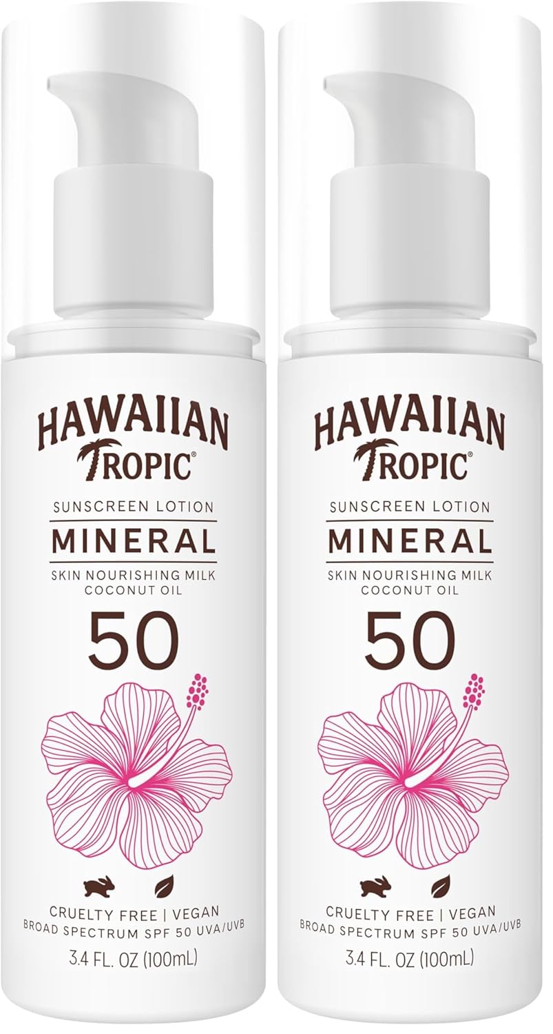 Hawaiian Tropic Mineral Sunscreen Lotion SPF 50, 3.4 Fl Oz