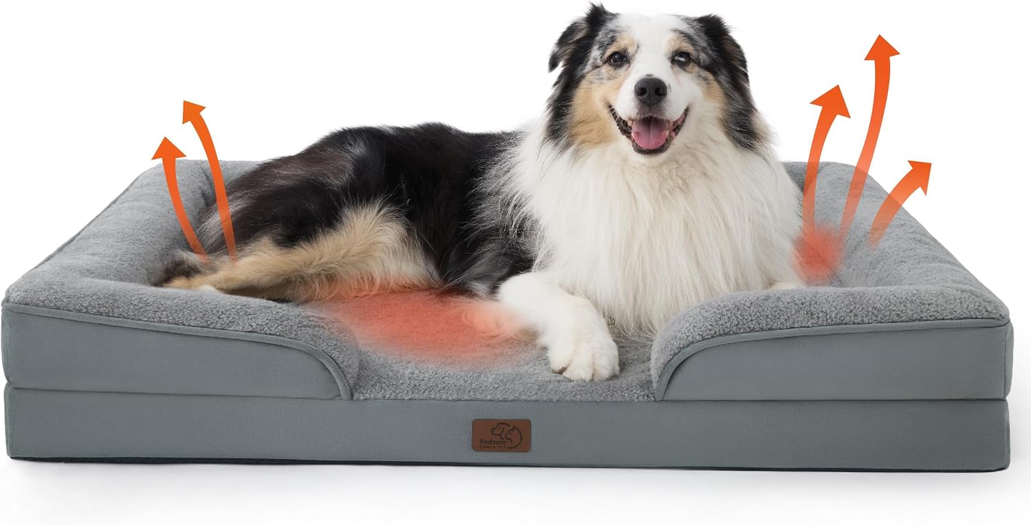 Bedsure Orthopedic Dog Beds Large Sized Dog with Removable Washable Cover