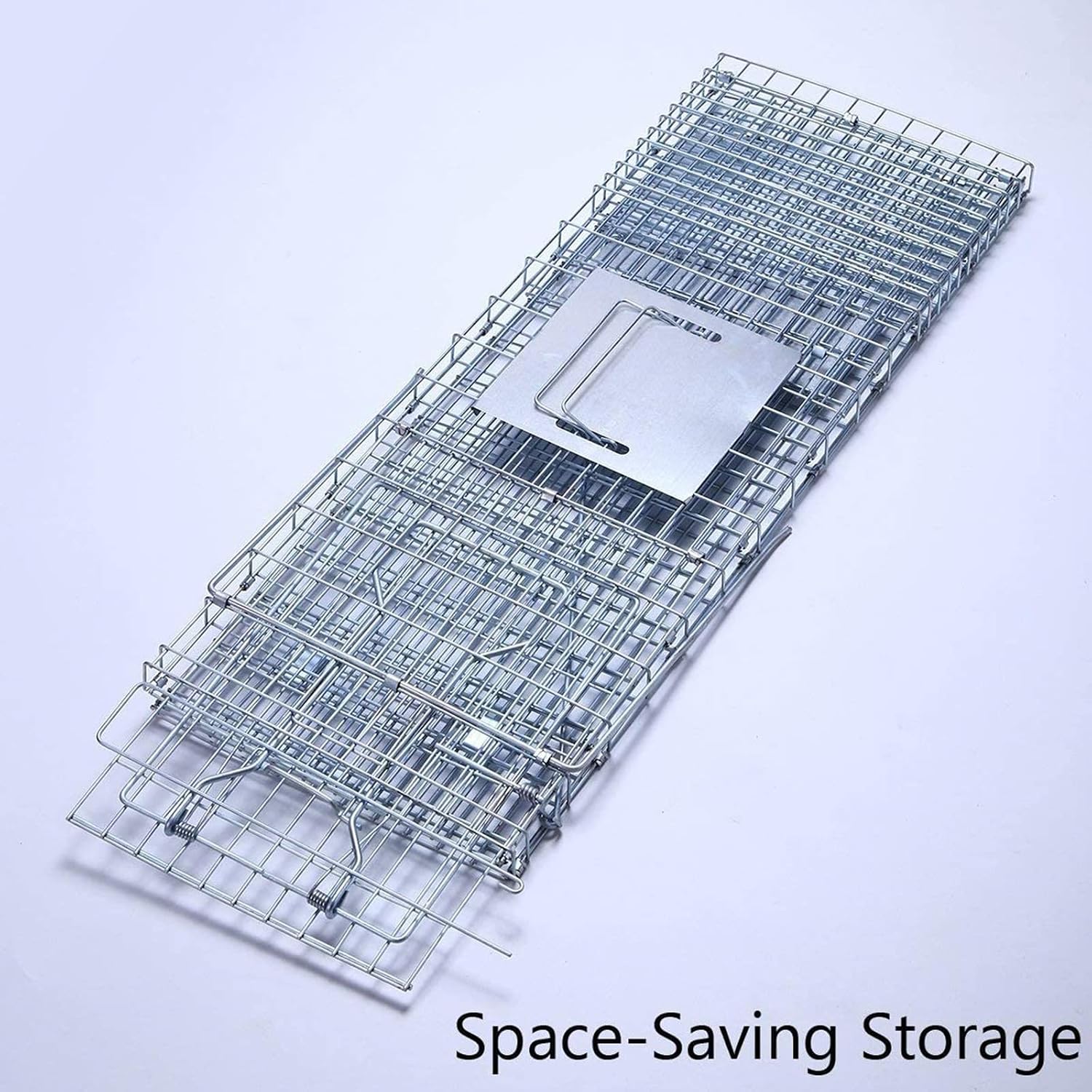 Faicuk Large Collapsible Humane Live Animal Cage Trap for Raccoon, Opossum, Stray Cat, Rabbit, Groundhog and Armadillo 32 x 11 x 13 Inch
