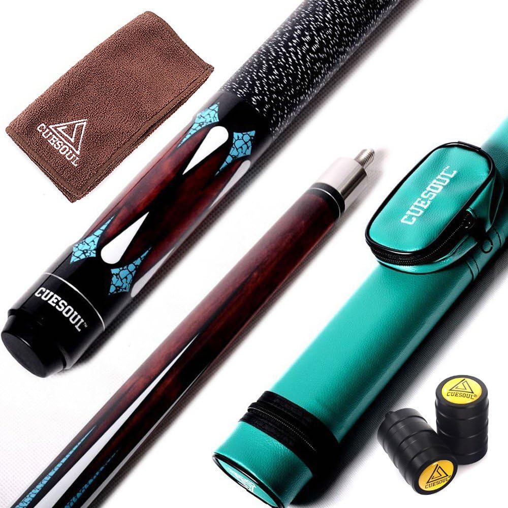 CUESOUL 58 Inch 19oz/20oz Maple Billiard Stick Pool Cue Set 11.5mm/13mm Tip[Weight Adjustable]