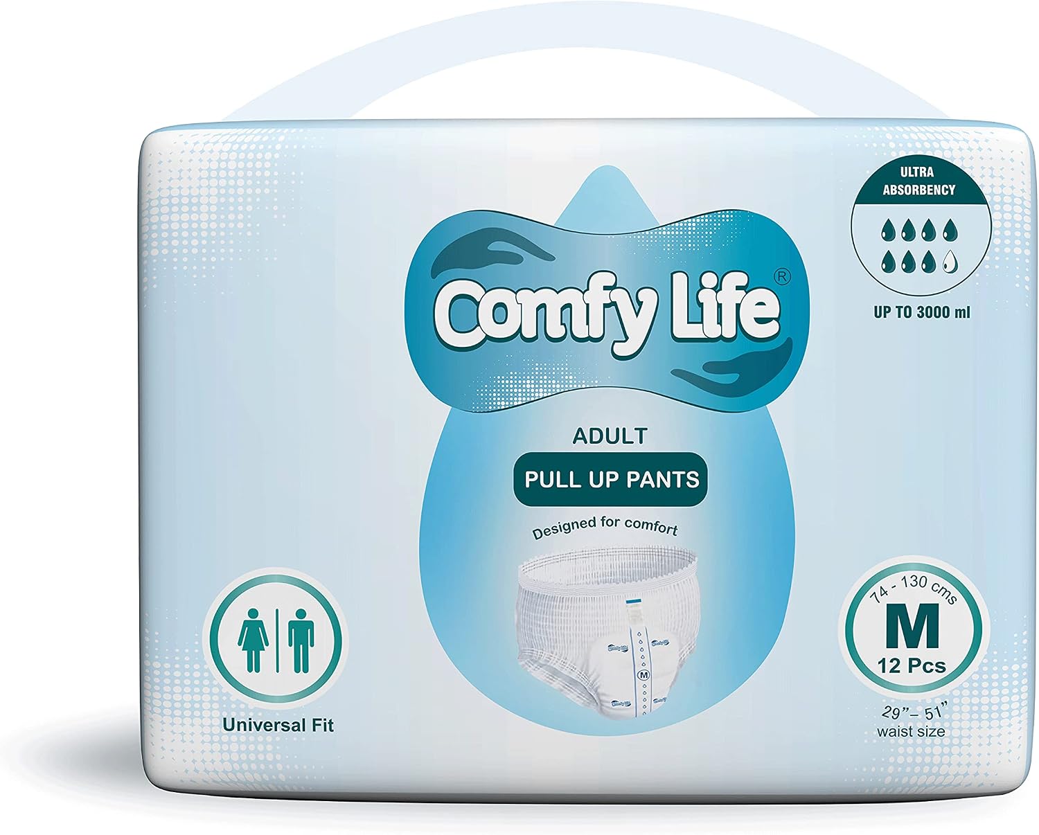 Comfy Life Premium Adult Diaper Incontinence Pull Up Pants – High Absorbency Adult Diapers for Women & Men - Adult Pull Up Nappy Pants for Comfort & Protection - Large Pack of 12 Pants