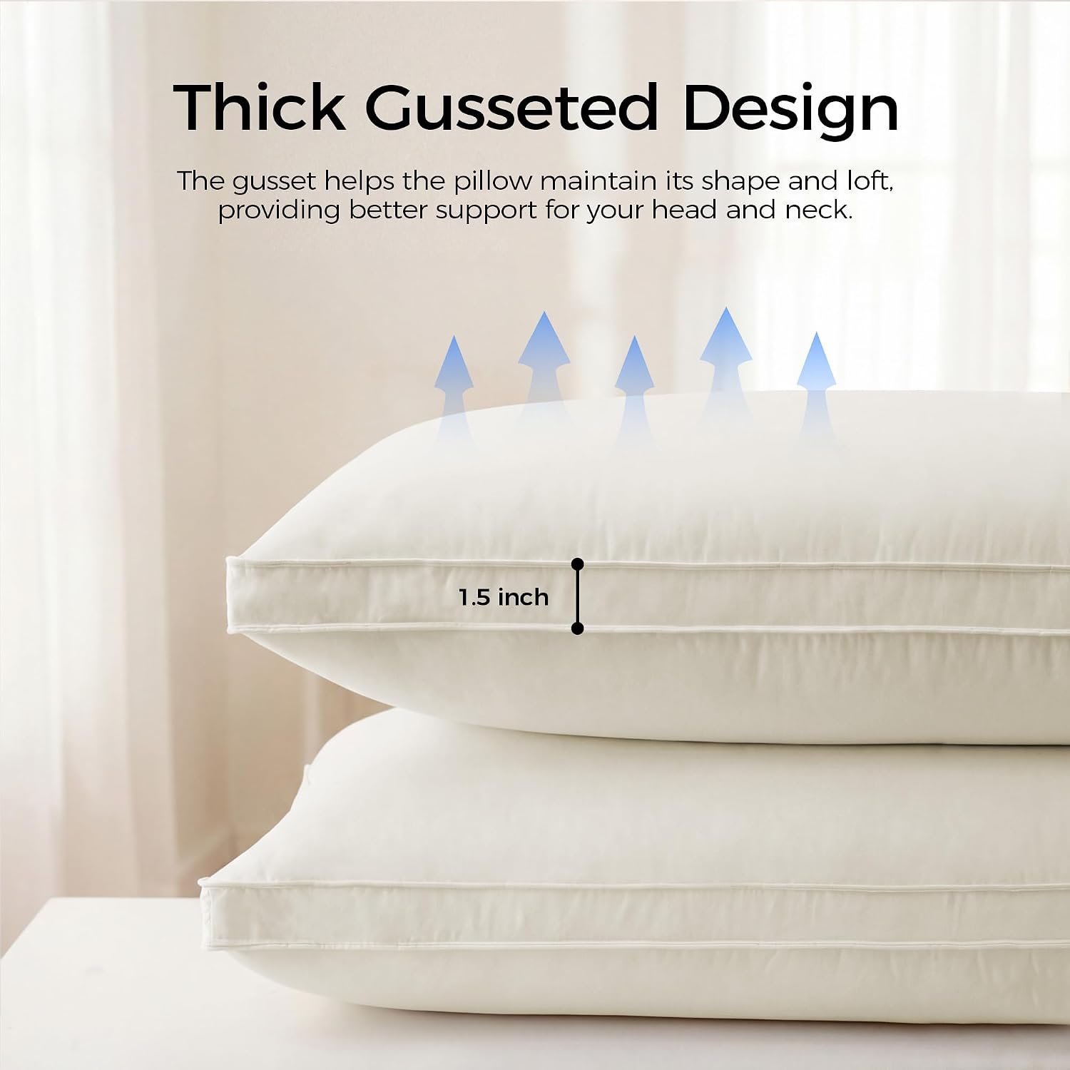 puredown® Goose Feathers and Down White Pillows with 100% Cotton Cover, Bed Sleeping Hotel Collection Pillows Set of 2, Standard Size