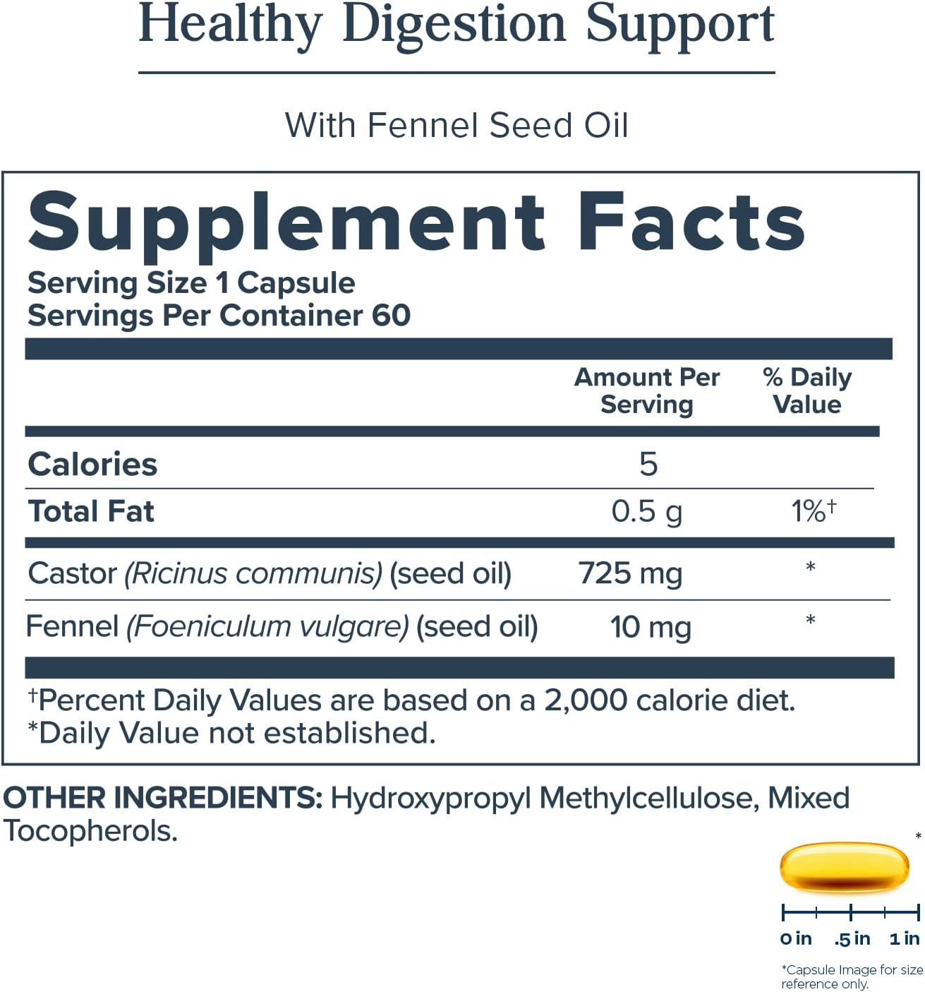 HERITAGE STORE Castor Oil Supplement 725 mg, 60 Softgels | Healthy Cleansing