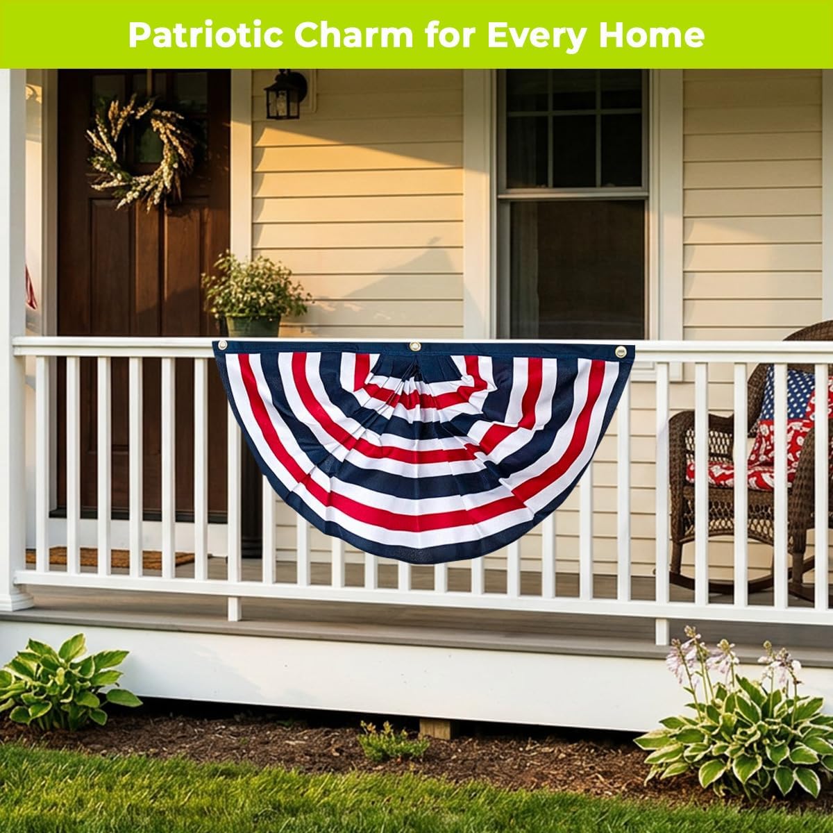 Briarwood Lane 4th of July Bunting 48" X 24 Tea Stained Patriotic For 4th of July Bunting
