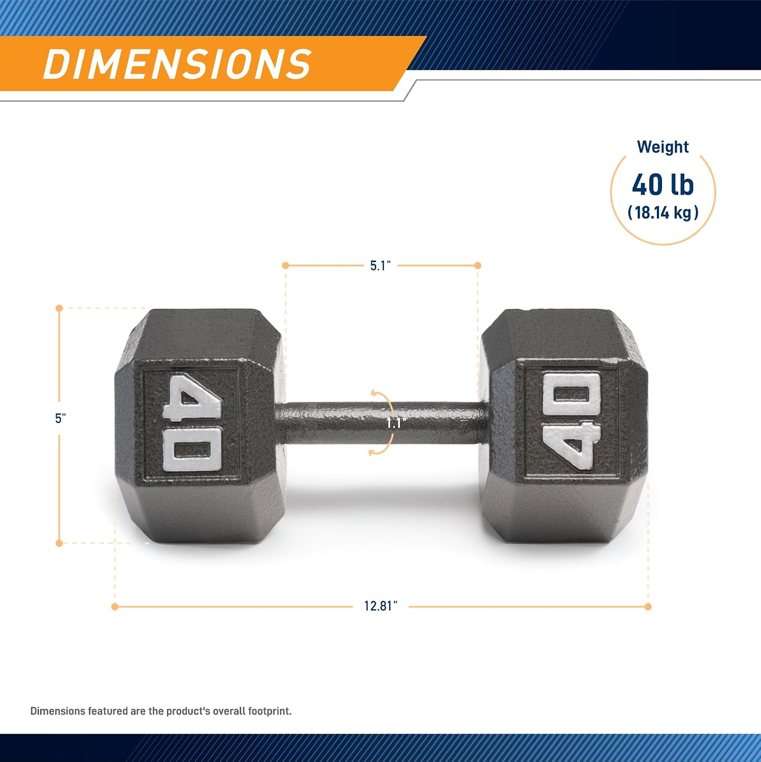 Marcy Cast Iron Hex Dumbbells Collection - Available size from 3-lb to 100-lb, SOLD INDIVIDUALLY