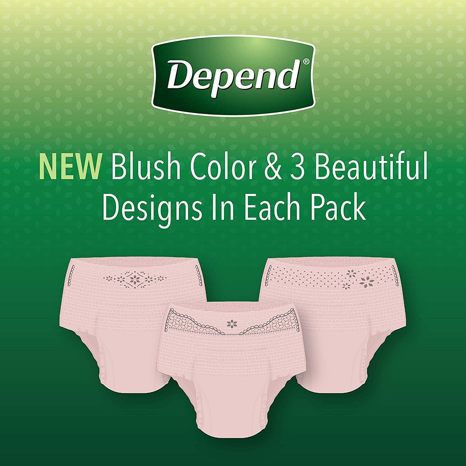 Depend FIT-FLEX Incontinence Underwear for Women, Disposable, Maximum Absorbency, Large, Blush, 52 Count (2 Packs of 26) (Packaging May Vary)