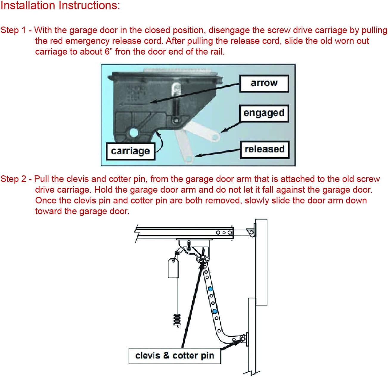 Genie Garage Door Opener Screw Drive Carriage - All Models