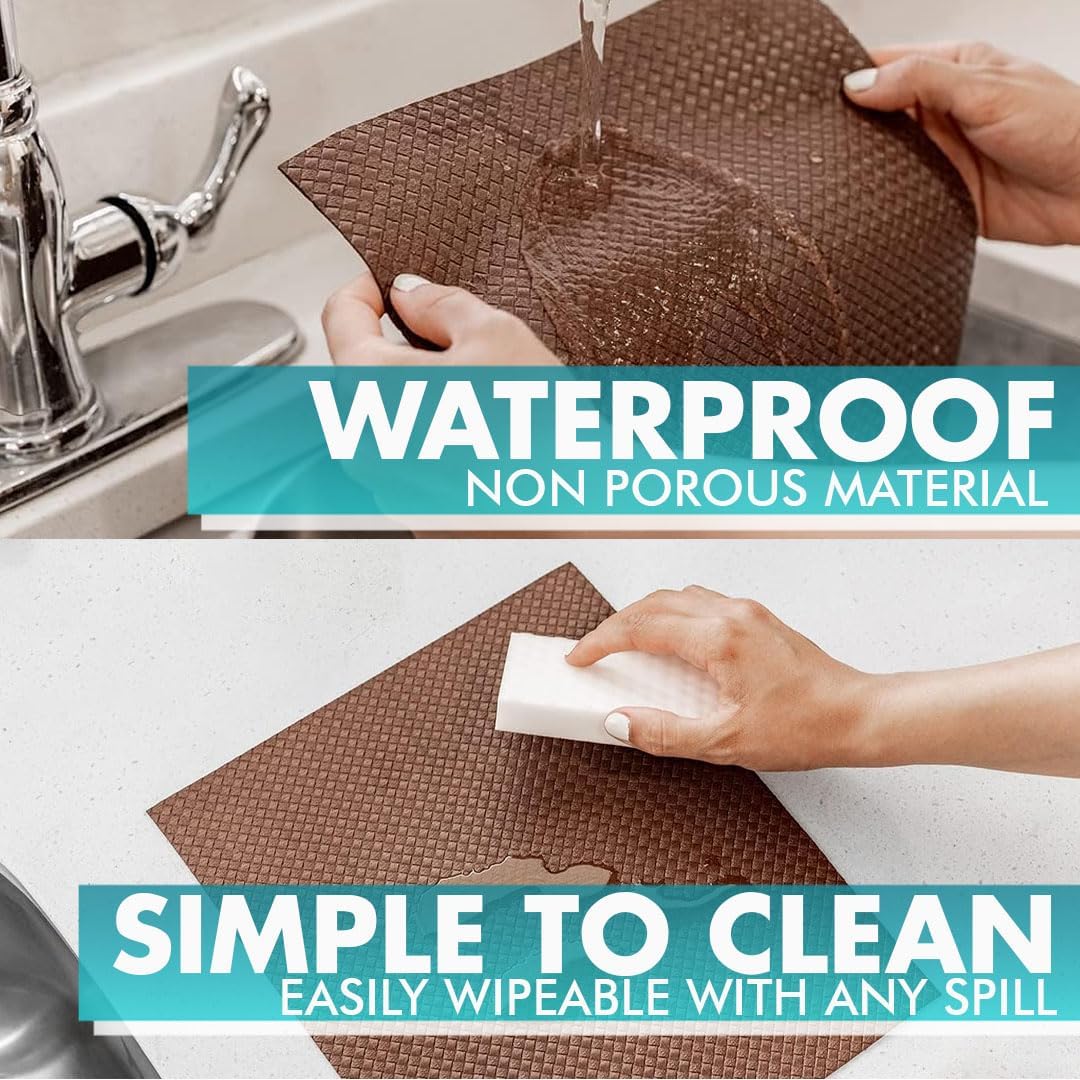 Shelf Liner, Drawer Liner & Kitchen Cabinet Liner – Thick Waterproof Rubber Refrigerator Liners, Fridge Mat, Wire Shelf Cover for Dresser, Pantry