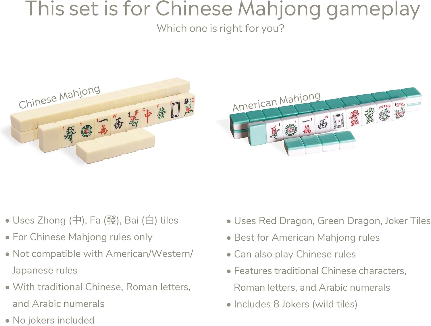 Yellow Mountain Imports Chinese Mahjong Set – Rouge Heritage – 146 Medium Tiles, Professional Set for Chinese-Style Play [中式麻將 專業套裝]