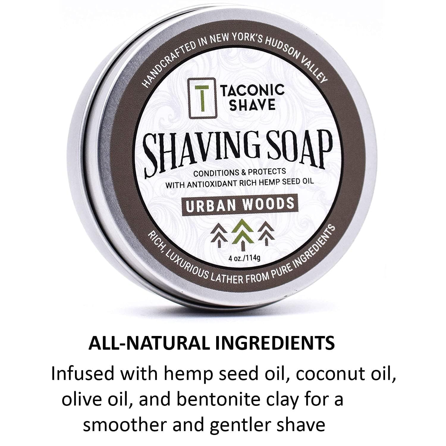 Taconic Lavender Natural Shaving Soap Puck, Rich Lather | Calming lavender aroma pairs with moisturizing natural oils to build rich protective lather for a comfortable wet shave.