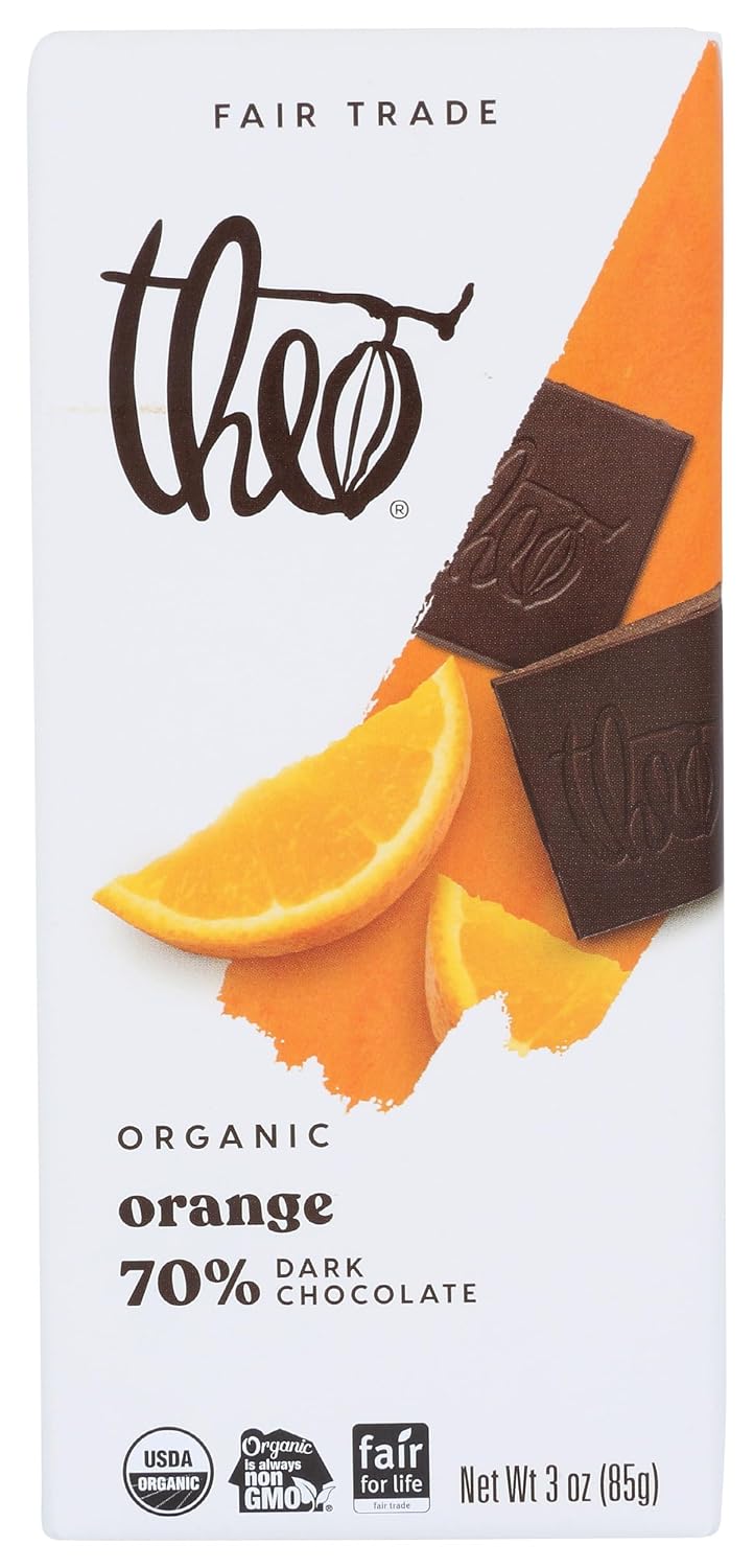 Theo Pure Organic Dark Chocolate Bar, 85% Cacao, 1 Bar | Vegan, Fair Trade