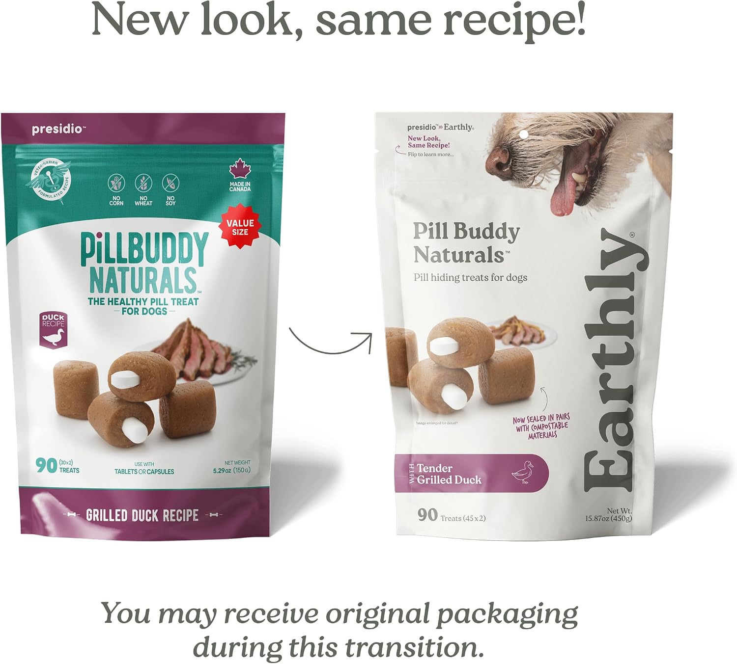 Presidio Earthly Pill Buddy Naturals - PB & Banana Recipe Pill Hiding Treats for Dogs - Make A Perfect Pill Concealing Pocket Or Pouch for Any Size Medication - 30 Servings