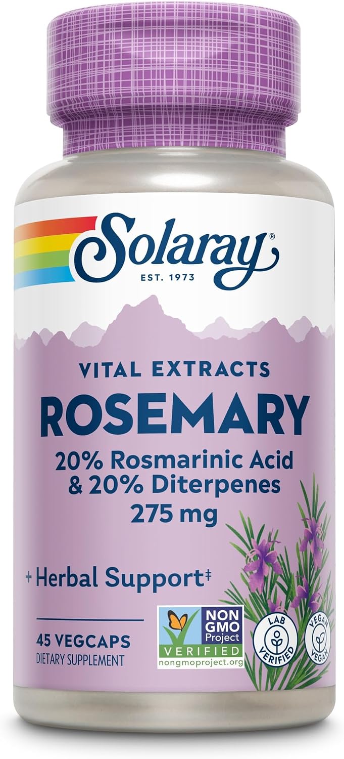 SOLARAY Guaranteed Potency Rosemary Leaf Extract, Veg Cap (Btl-Plastic) 275mg | 45ct