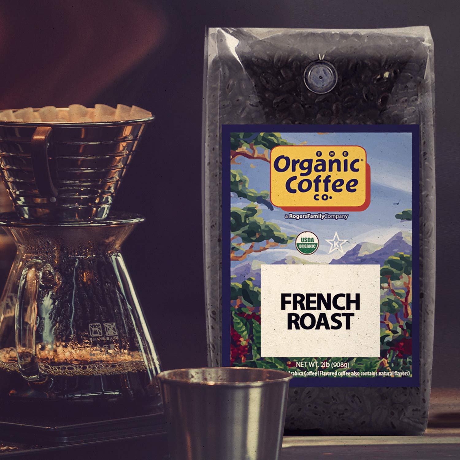 The Organic Coffee Co. French Roast Whole Bean Coffee, 2 lb bag