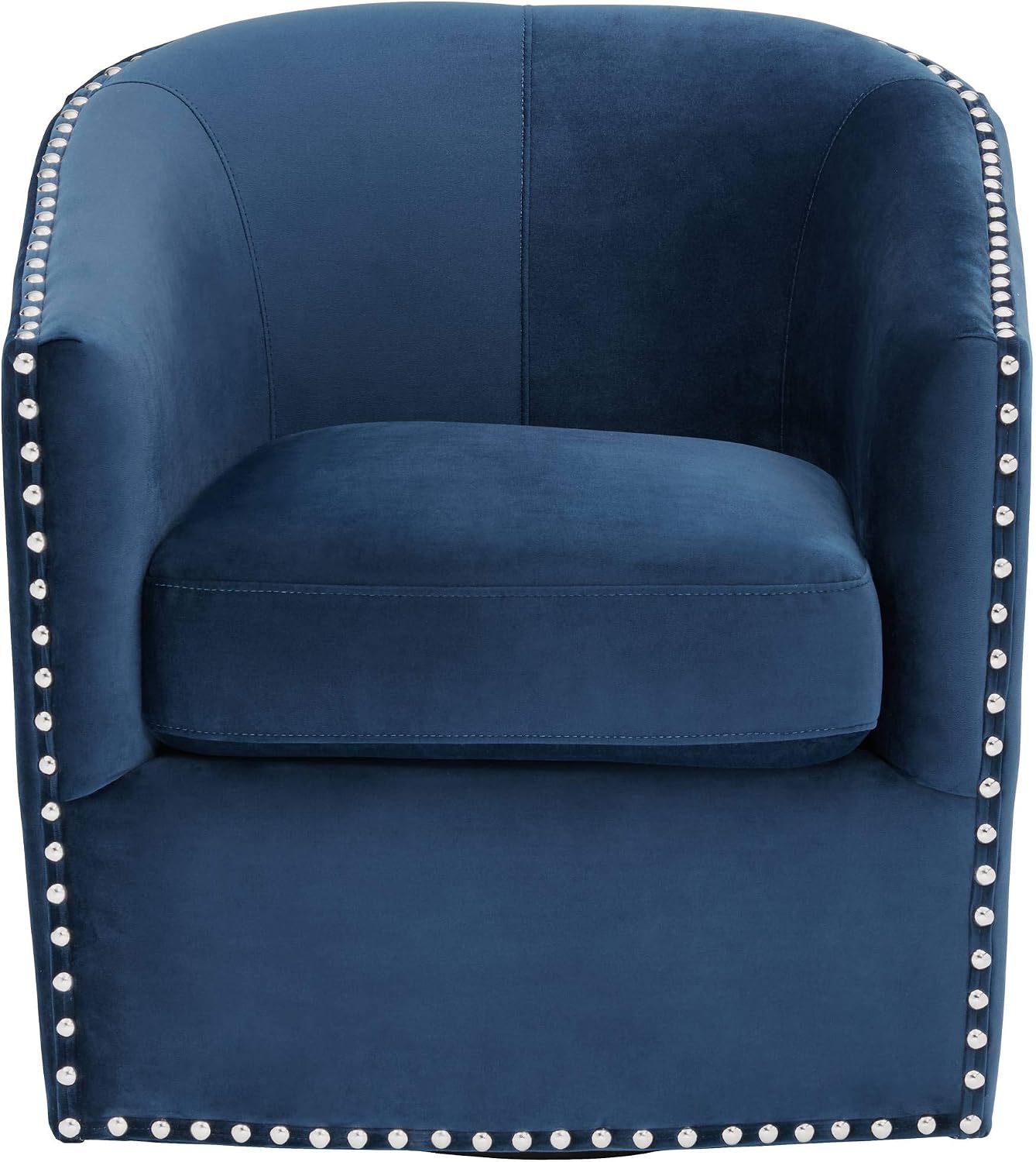 Studio 55D Fullerton Nail Head Trim Navy Blue Swivel Accent Chair