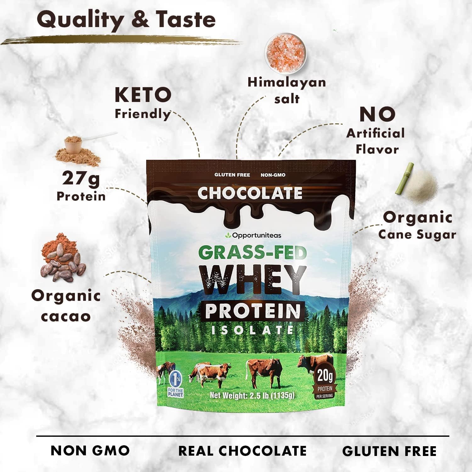 Unflavored Grass Fed Whey Isolate Protein Powder, 1 lb | Isolated, Flavorless Whey made with 100% GrassFed Hormone-Free Milk, It's Unsweetened, Cold-Pressed and Heavy-Metal Tested