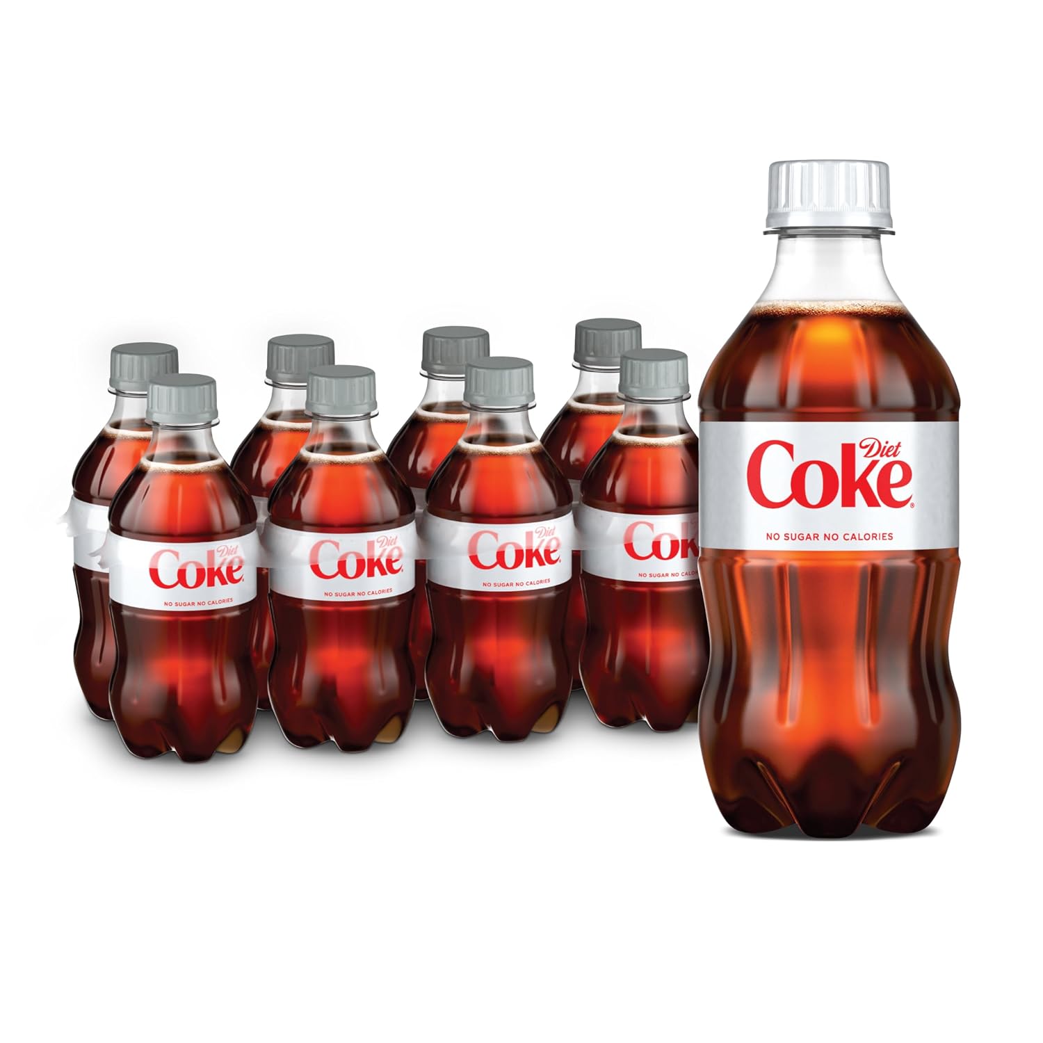 Diet Coke Soda Soft Drink Bottles, 12 fl oz, 8 Pack | No sugar, no calories, 46 mg caffeine per bottle