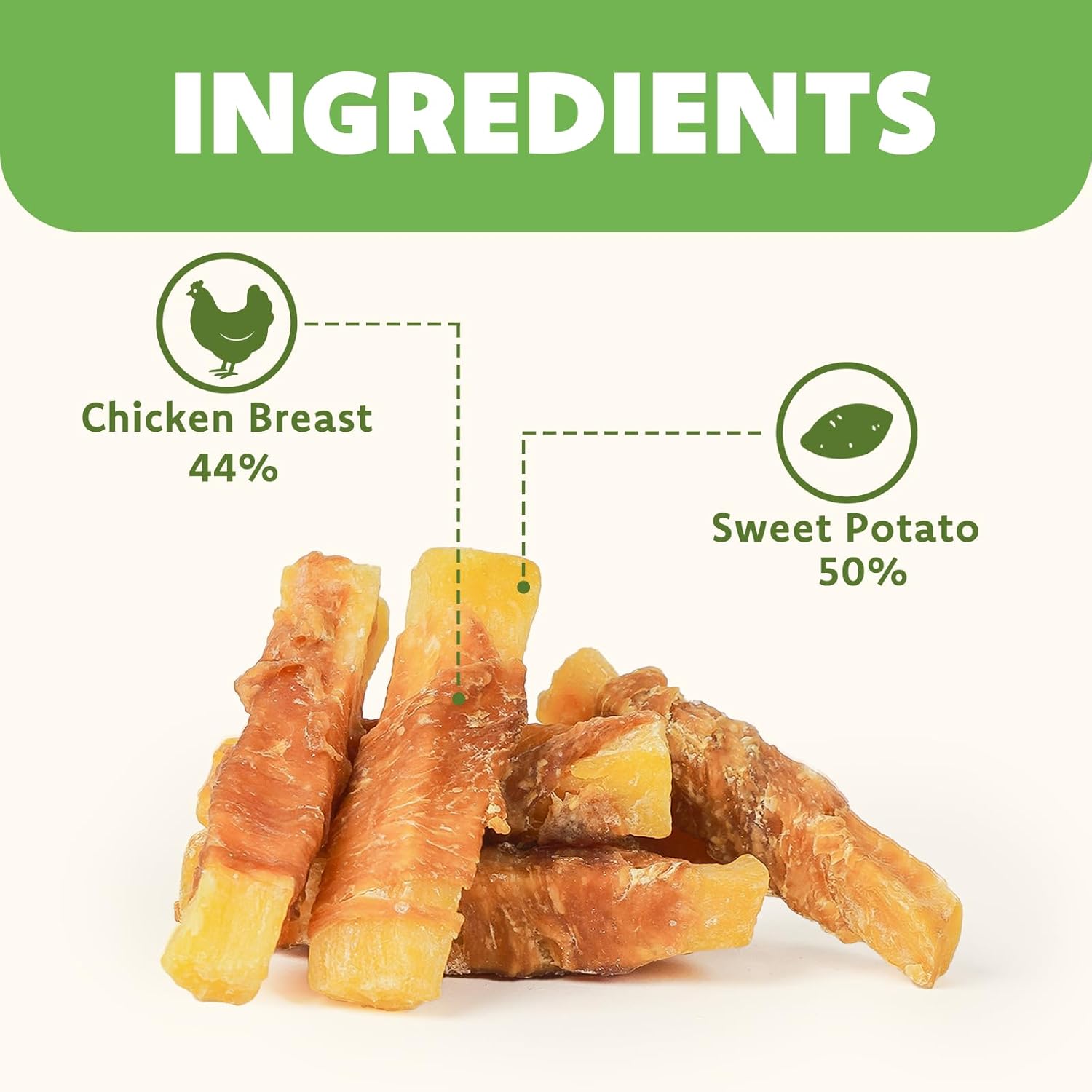 MON2SUN Dog Treats, Rawhide-Free Chicken Wrapped Sweet Potato, 25 oz