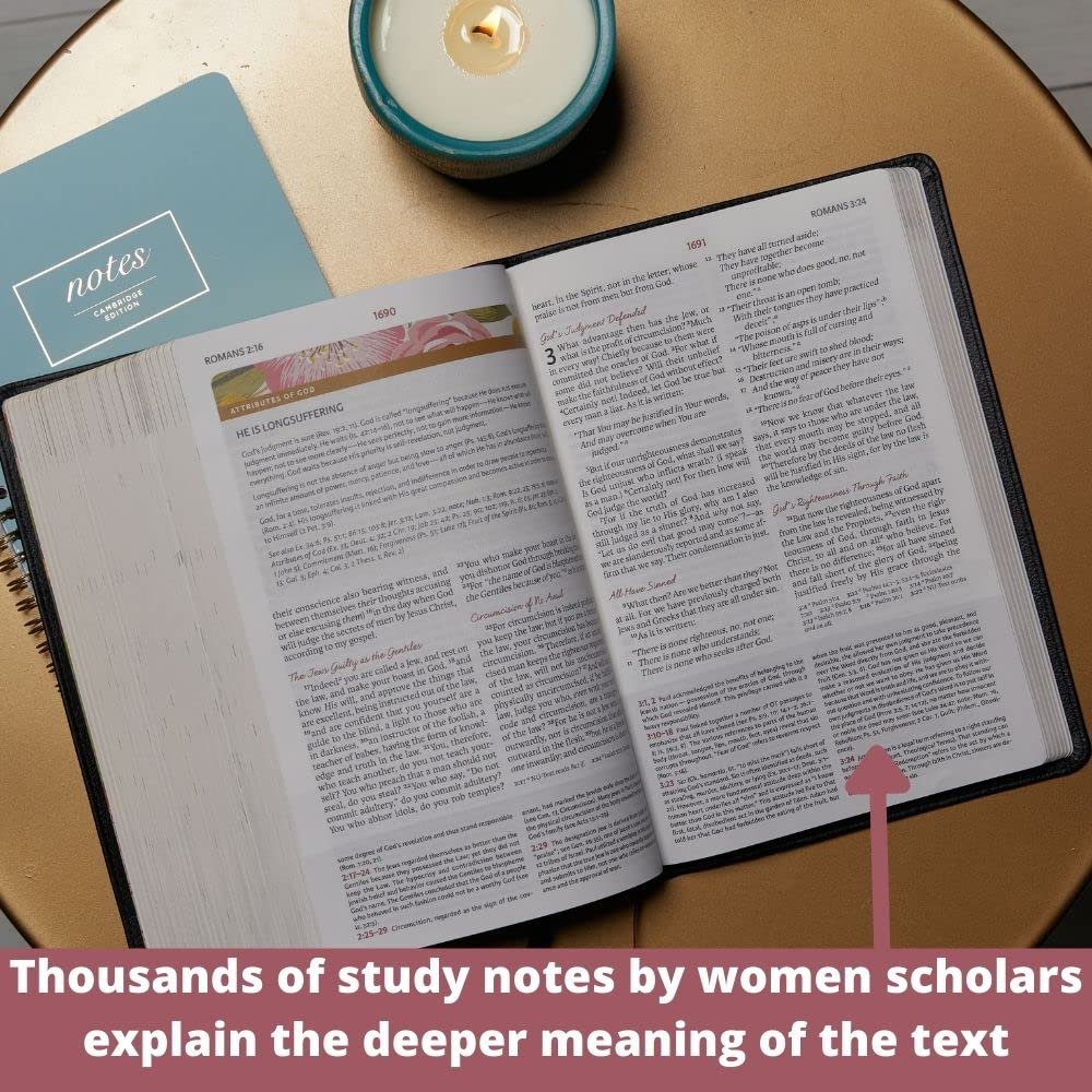 NKJV, The Woman's Study Bible, Genuine Leather, Black, Red Letter, Full-Color Edition: Receiving God's Truth for Balance, Hope, and Transformation