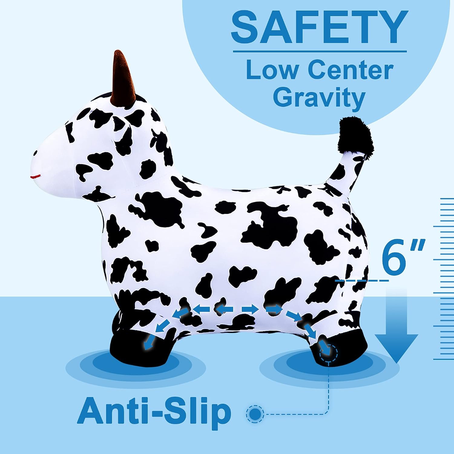 Bouncy Pals Toddler Horse Hopper Toy, Kids Outdoor Ride Bounce Farm Animal | Inflatable Bouncing Hopping Toy, Indoor Baby Plush Bouncer Horse, Birthday Gift for 18 Month 2 3 4 Year Old Child Boys Girls