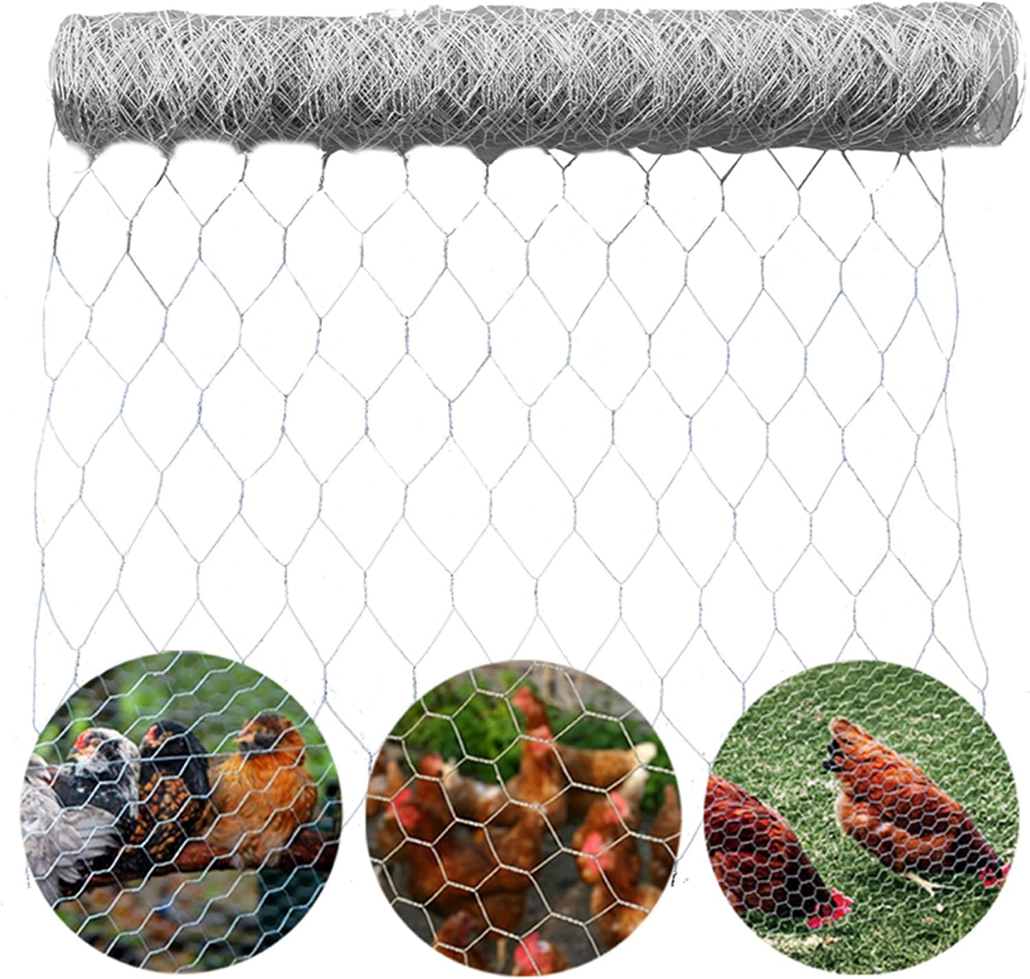 Galvanized Poultry Wire Netting 2" Hexagonal Mesh Wire Fence Suit for Family Craft Projects Chicken Netting Garden Fencing Backyard Fencing (4ft x