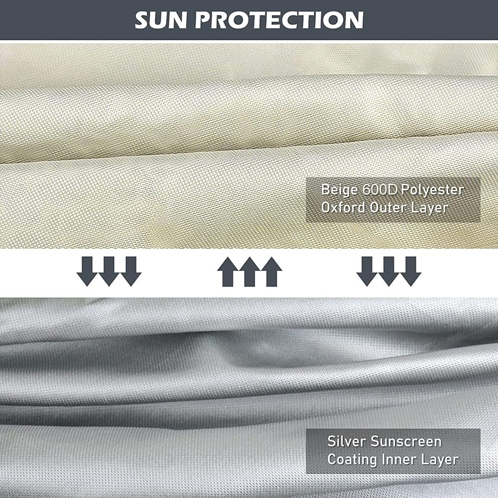 Riding Lawn Mower Cover 600D Lawnmower Covers Waterproof, up to 54" Decks | Universal Outdoor Lawn Tractor Cover Tarp All Weather Ride on Mower Covers, Heavy Duty 600D, Elastic Cord & Storage Bag