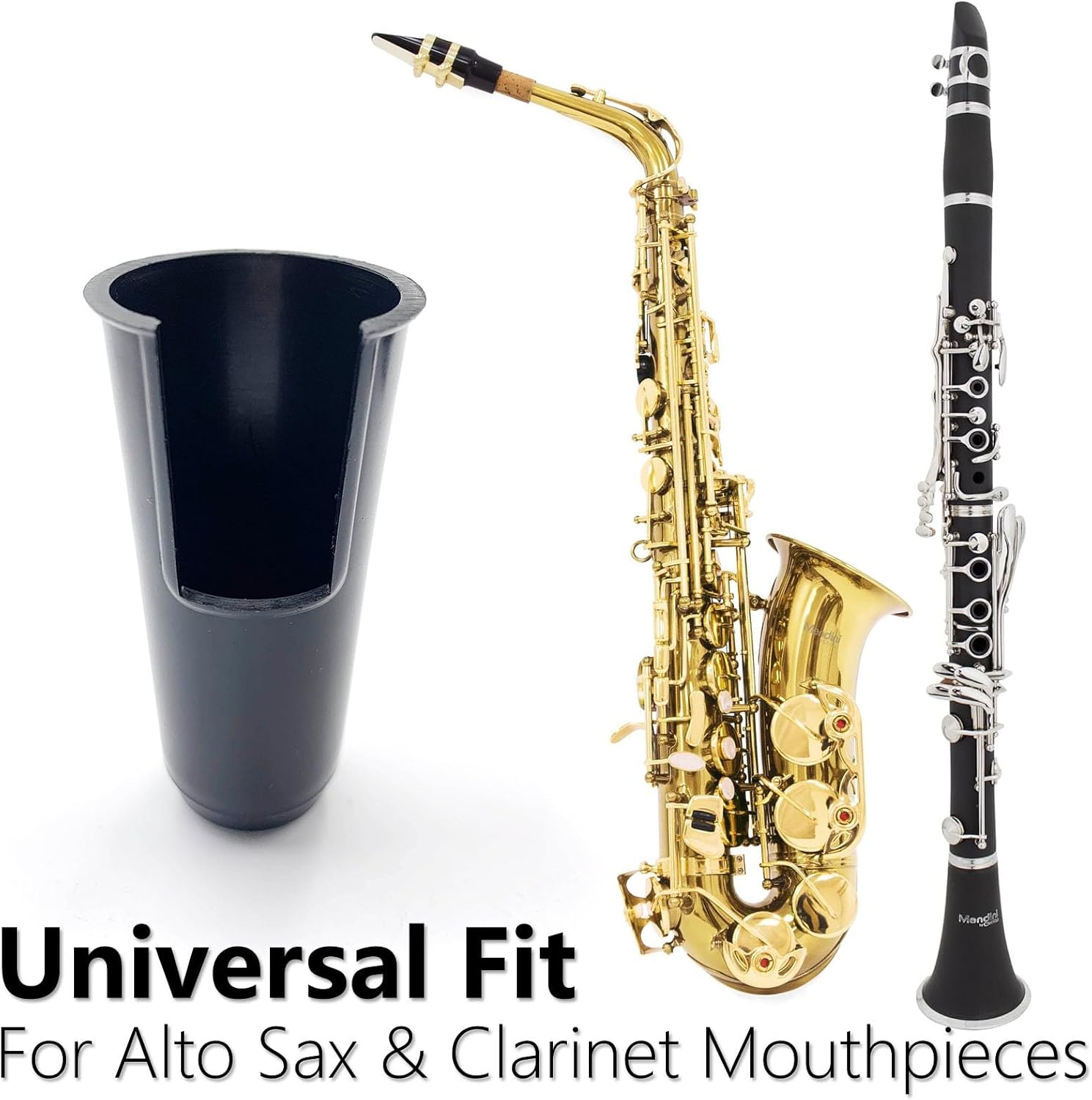4-Pack Alto Saxophone Clarinet Mouthpiece Cap – Plastic Protective Cover with Ligature Attachment for Reed and Mouthpiece Protection